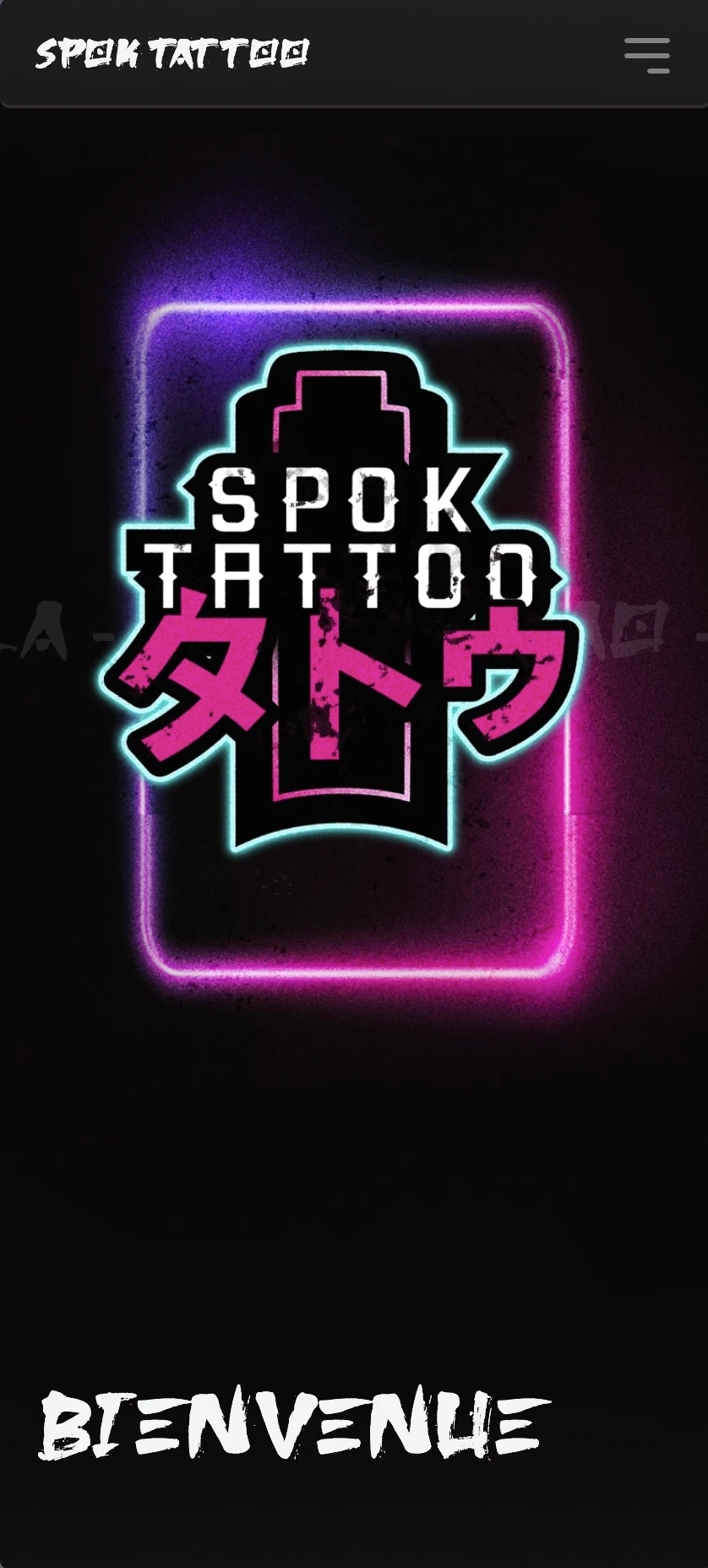Vue mobile du site Spok Tattoo