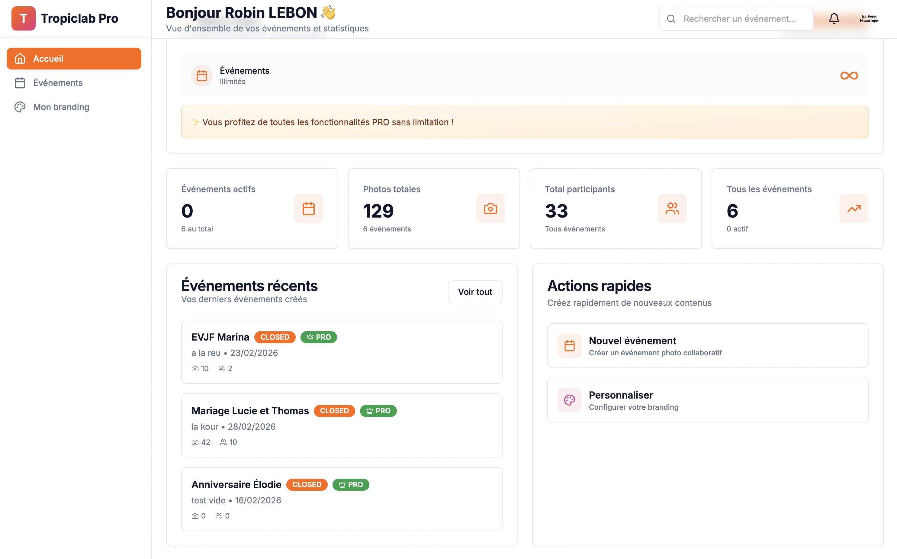 Dashboard administrateur